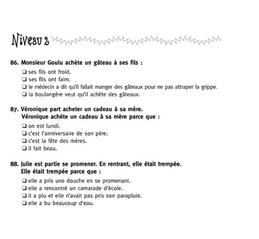 Image sur le produit 300 exercices de compréhension d'inférences logique et pragmatique et de chaînes causales (pdf)