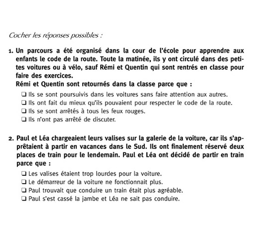 Image sur le produit 300 exercices de compréhension d'inférences logique et pragmatique et de chaînes causales (pdf)