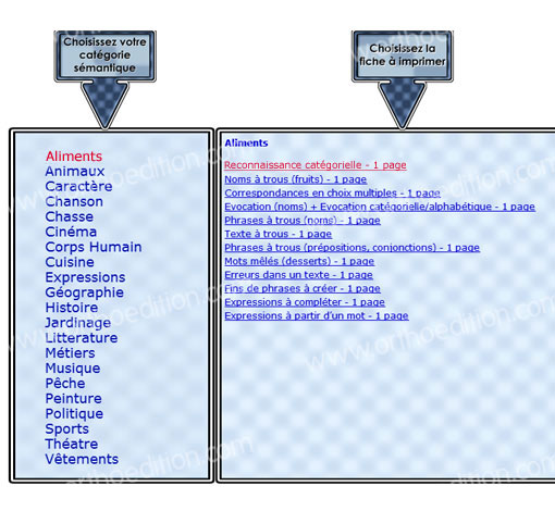 Image de Lexique en thèmes, produit d'Ortho Édition