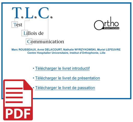 Image de TLC - Test Lillois de communication (version pdf), produit d'Ortho Édition