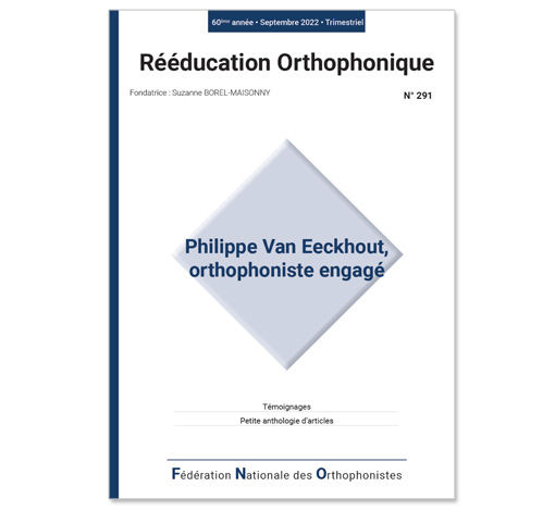 Image principale de N° 291 - Philippe Van Eeckhout, orthophoniste engagé