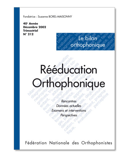 N° 212  Le bilan orthophonique (pdf)